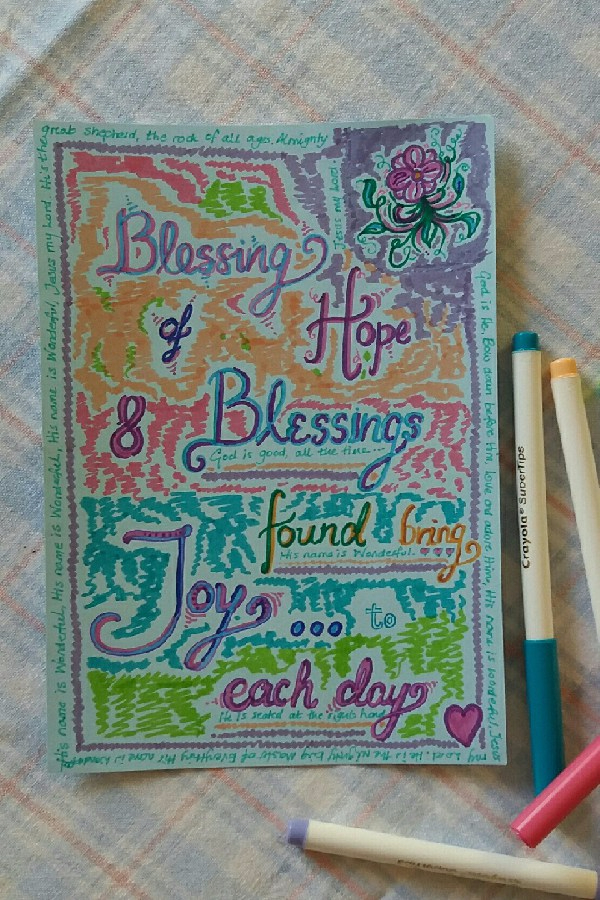 Pen lettering by Hope found in M.E.