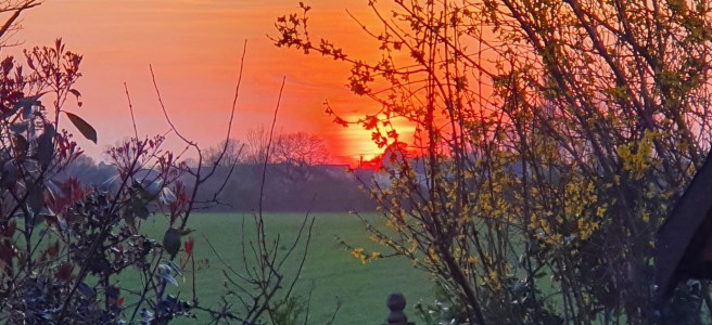 A stunning red sunset