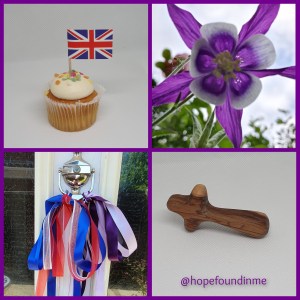 Platinum Jubilee Ribbon, Cake and Flowers