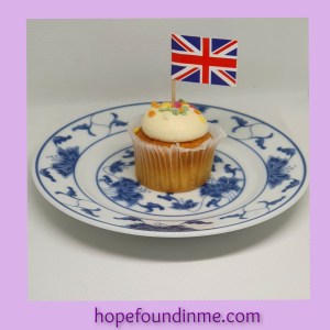 A Cupcake and Union Jack flag