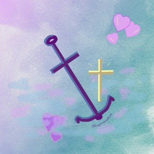 Digital Doodle of an Anchor snd a Cross