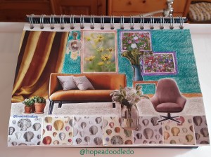 Paper Collage of a Living Room