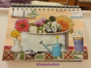 Paper Collage of Flowers in a Bath