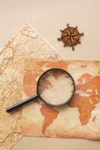 Map and Magnifying Glass