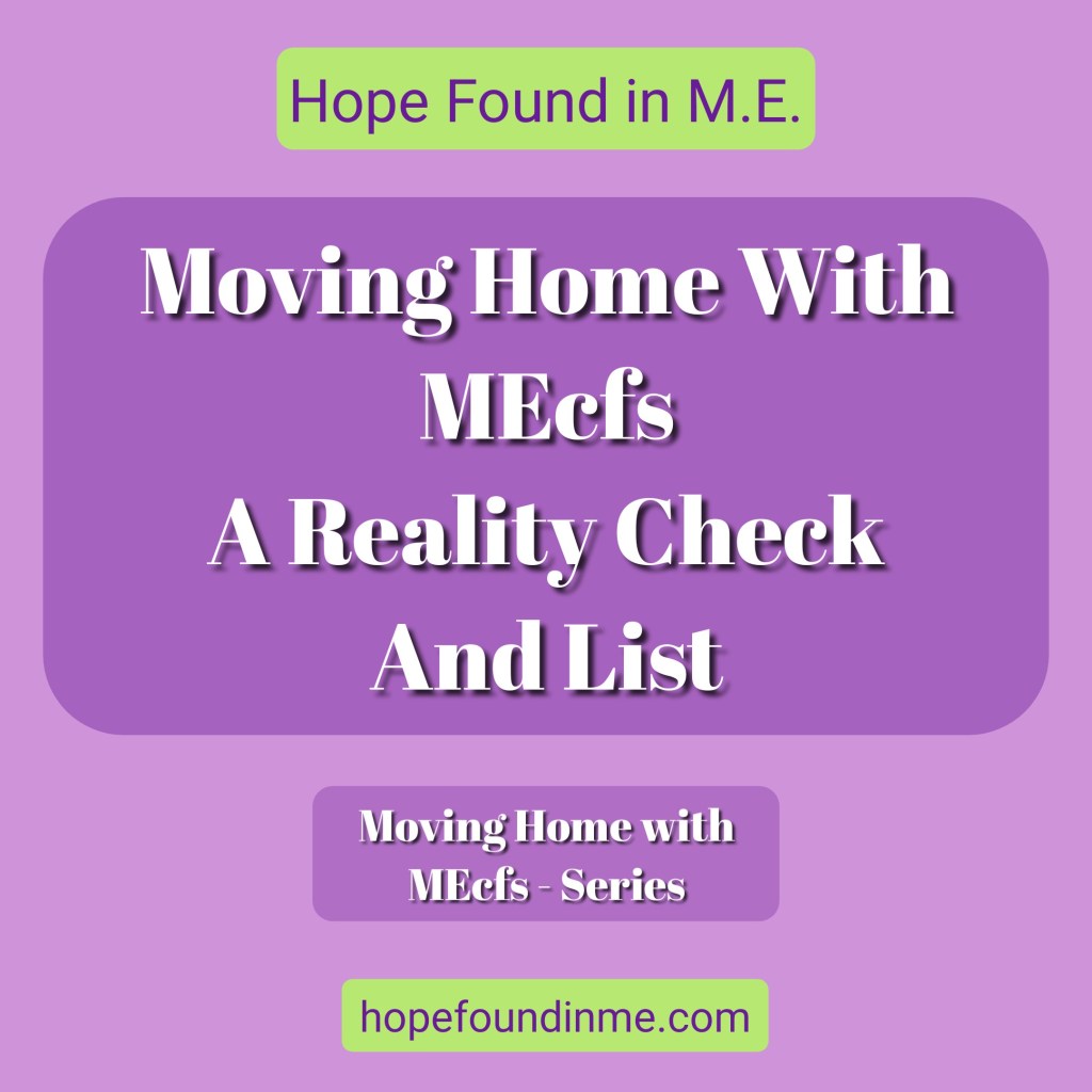 Moving Home With MEcfs - A Reality Check And List.