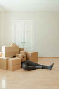 Packing Boxes With Someone's Legs