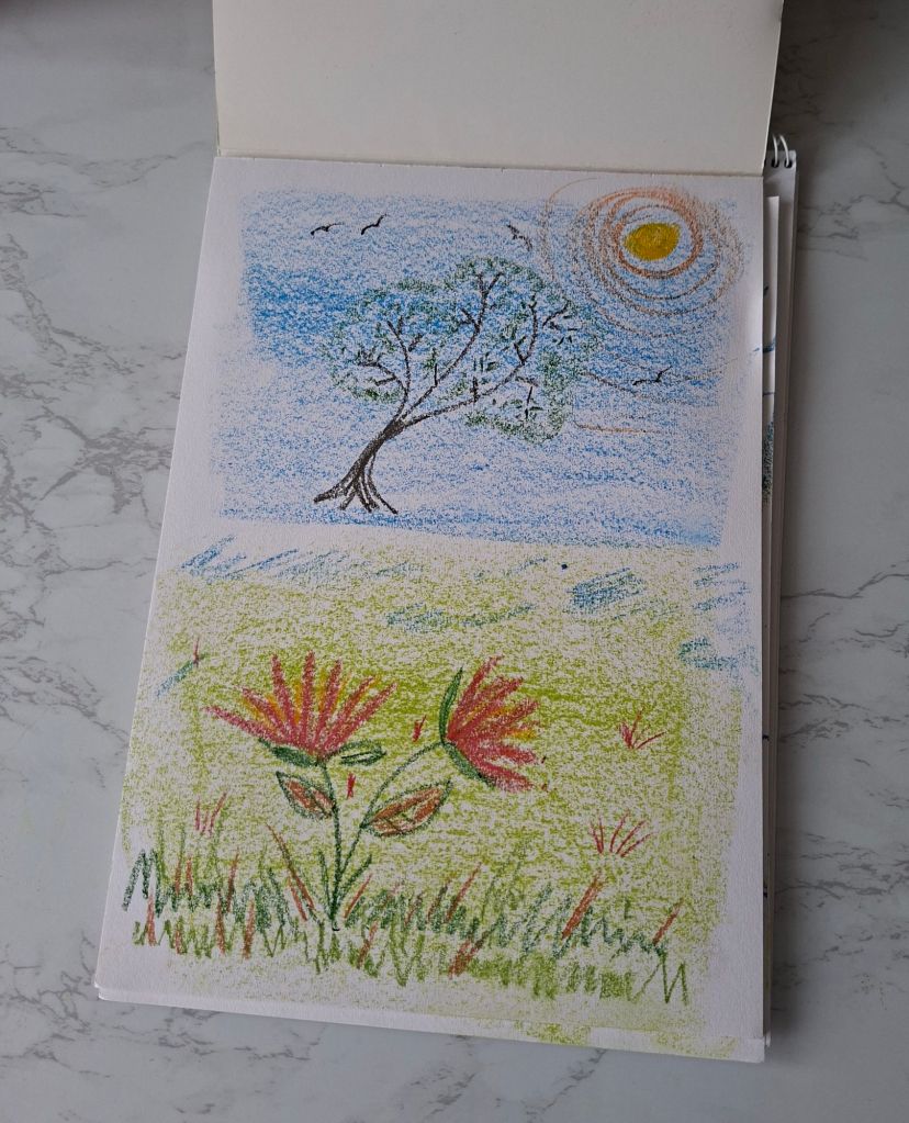 Pastels Tree and Flowers